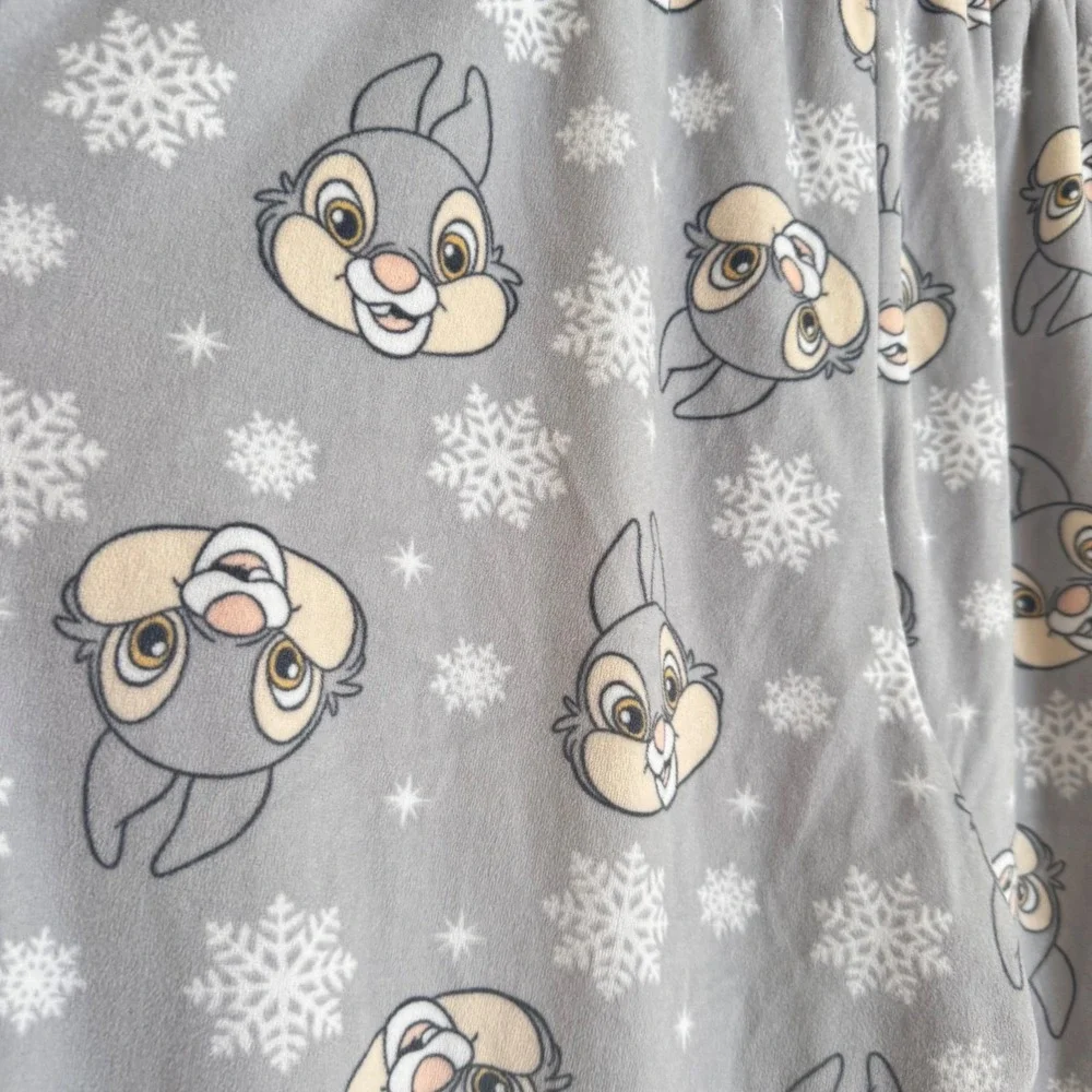 Disney‎ Thumper Bambi Fleece Pajama Pants Gray Snowflake XL 16-18